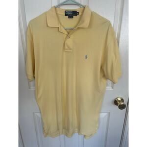 Polo by Ralph Lauren  Pima Yellow Short Sleeve Collared Polo Cotton  Size Medium